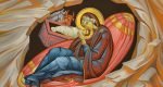 Jesus birth illustration in Byzantine style