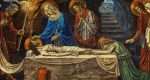 Compassionate depiction of Mary with the body of Jesus in the tomb