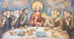 CARAVAGGIO, ITALY - 24-8-2016. Mosaic : The last supper