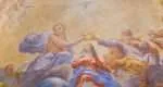 Fresco in San Gimignano - Holy Trinity and Mary